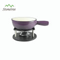 Heavy-Duty Cast Iron Enamel Fondue Set